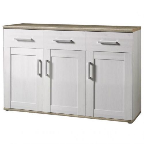 Xora KOMODA SIDEBOARD, bílá, barvy modřínu - bílá, barvy modřínu