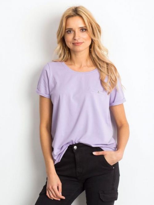 DÁMSKÉ SVĚTLE-FIALOVÉ TRIČKO RV-TS-4838.55P-LIGHT PURPLE Velikost: XL