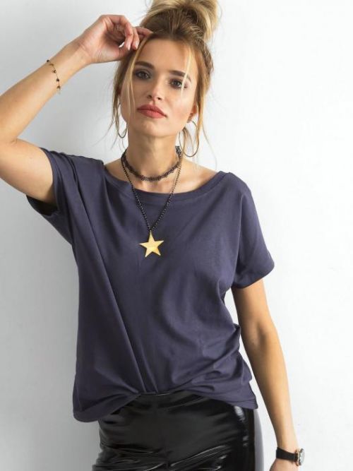 DÁMSKÉ TMAVĚ-ŠEDÉ TRIČKO RV-TS-4662.36P-DARK GREY Velikost: XL