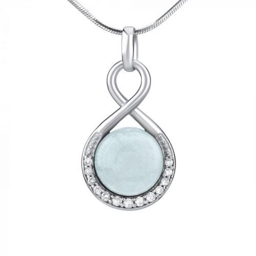 SILVEGO stříbrný přívěsek s přírodním Akvamarínem - JST14709AQ