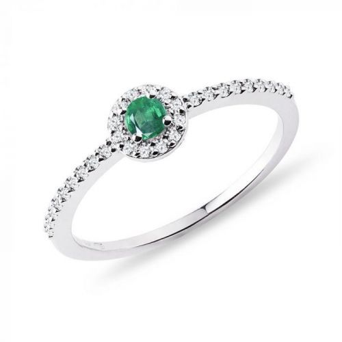 Briliantový prsten se smaragdem KLENOTA