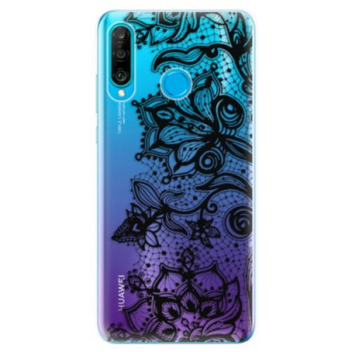 Odolné silikonové pouzdro iSaprio - Black Lace - Huawei P30 Lite