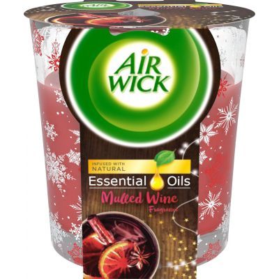 Air Wick Essential Oils svíčka jablko a svařené víno, 105 g