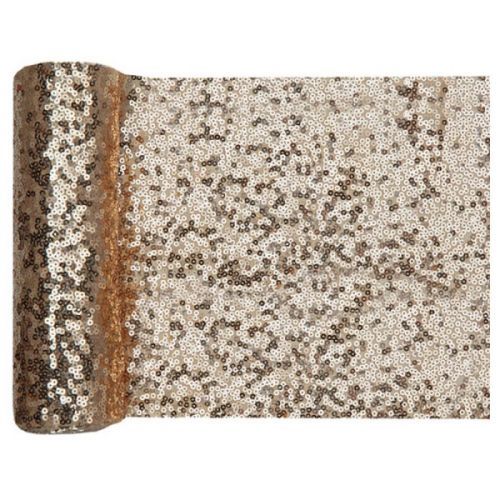 ŠERPA stolová zlatá flitrová 19x300cm