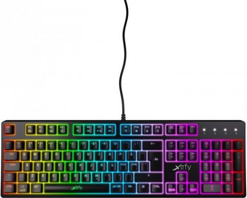Drátová klávesnice herní klávesnice xtrfy rgb k4, us layout, podsvícená, černá