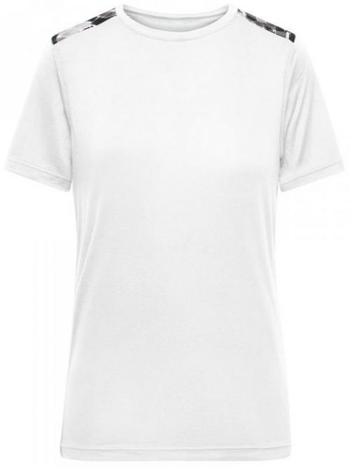 James & Nicholson Dámské sportovní tričko JN523 - Bílá / černě potištěná | L