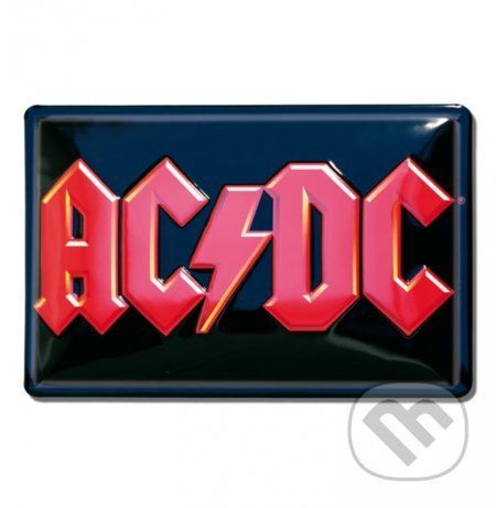 Plechová tvarovaná 3D dekoratívna tabuľka na stenu: Ac/Dc: Red Logo Rock