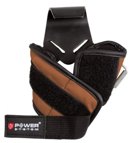 Power System háky na posilování POWER HOOKS BROWN vel.L 2ks