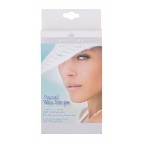 Revitale Wax Strips Facial 12 ks depilační pásky na obličej pro normální a citlivou pleť pro ženy