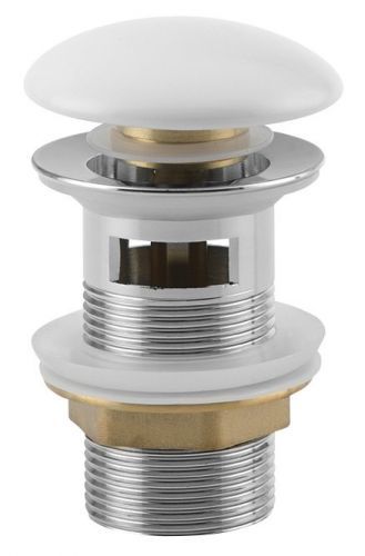 SAPHO Uzavíratelná výpust pro umyvadla s přepadem, Click Clack, keramická zátka, bílá AR902