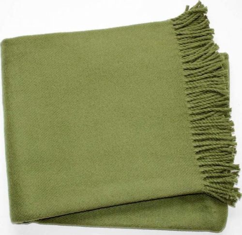 Zelený pléd s podílem bavlny Euromant Basics, 140 x 180 cm