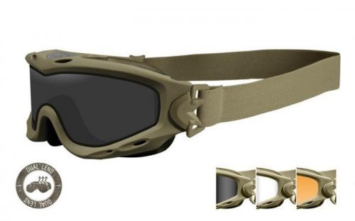 Taktické ochranné brýle Wiley X® Spear Dual - khaki rámeček, sada - čiré, kouřově šedé a oranžové Light Rust čočky (Barva: Khaki, Čočky: Čiré + Kouřov