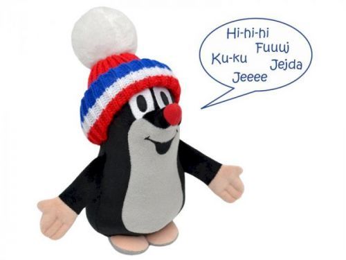 Krtek 20 cm mluvící s kulichem