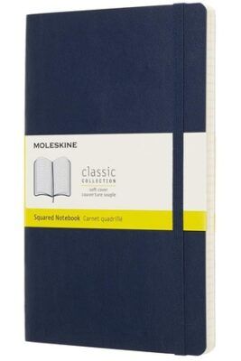 Moleskine: Zápisník měkký čtverečkovaný modrý L