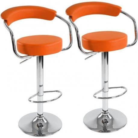 Sada barových židlí 2 ks, oranžová,  53 x 105 x 52 cm  JG74094