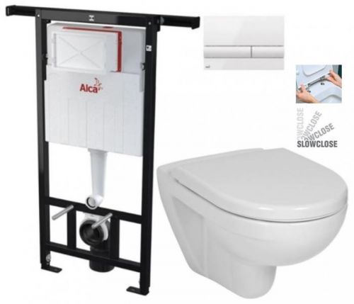 ALCAPLAST Jádromodul předstěnový instalační systém s bílým tlačítkem M1710 + WC JIKA LYRA PLUS + SEDÁTKO DURAPLAST SLOWCLOSE AM102/1120 M1710 LY5