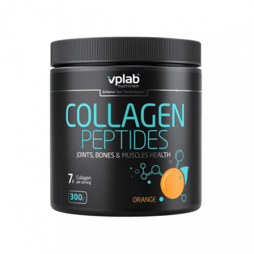VPLab Collagen Peptides, 300 g, hydrolyzovaný kolagen v sypké formě s vitaminem C a hořčíkem, Pomeranč