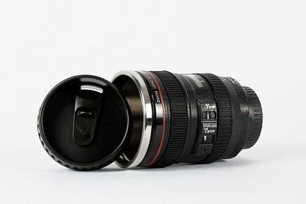 CANIAM termohrnek objektiv 24-105 mm černý (průhledné víčko)