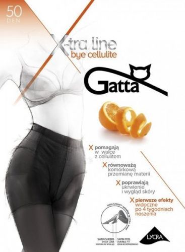 Gatta Bye Cellulite 50 den 5-XL Punčochové kalhoty 5-XL nero/černá