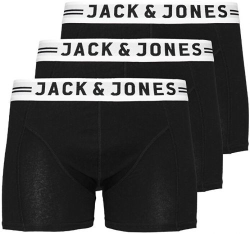Jack&Jones 3 PACK - pánské boxerky SENSE 12081832 Black S
