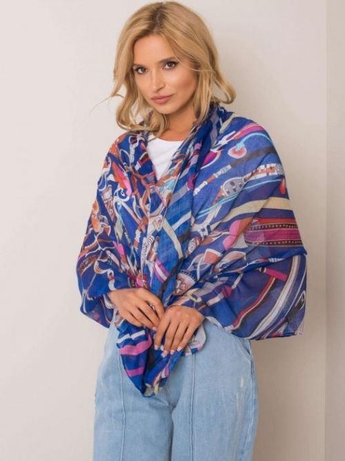 DÁMSKÝ TMAVĚ MODRÝ BAREVNÝ ŠÁTEK AT-CH-RS120980-BLUE Velikost: univerzální