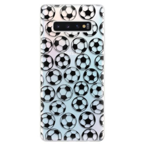Odolné silikonové pouzdro iSaprio - Football pattern - black - Samsung Galaxy S10+