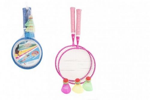 Badminton sada dětská kov/plast 2 pálky + 3 košíčky v síťce