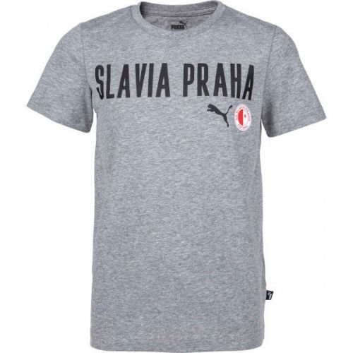 Puma Slavia Prague Graphic Tee Jr GRY  152 - Chlapecké triko