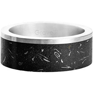 Gravelli Stylový betonový prsten Edge Fragments Edition ocelová/atracitová GJRUFSA002 47 mm