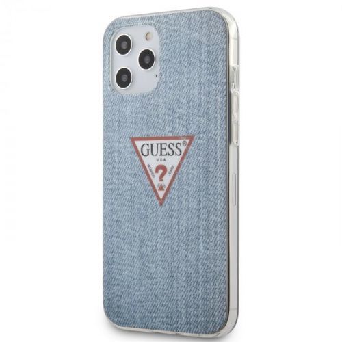 Ochranný kryt pro iPhone 12 Pro MAX - Guess, Denim Triangle Blue GUHCP12LPCUJULLB