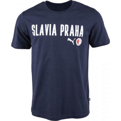 Puma Slavia Prague Graphic Tee DBLU  L - Pánské triko