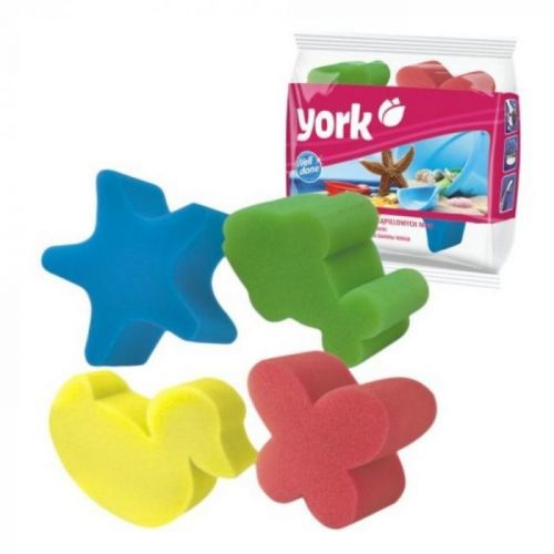 York Dětské houbičky mix barev sada 4ks 9x8x5cm