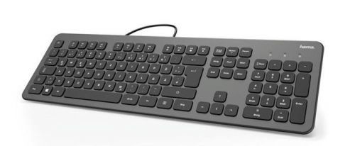 Drátová klávesnice klávesnice hama kc-700, nízký profil, antracitová/černá