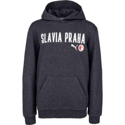 Puma Slavia Prague Graphic Hoody Jr DGRY  164 - Chlapecká mikina