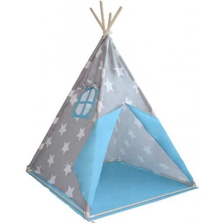 Dětský stan teepee, modro/šedý, bez příslušenství  JG74166