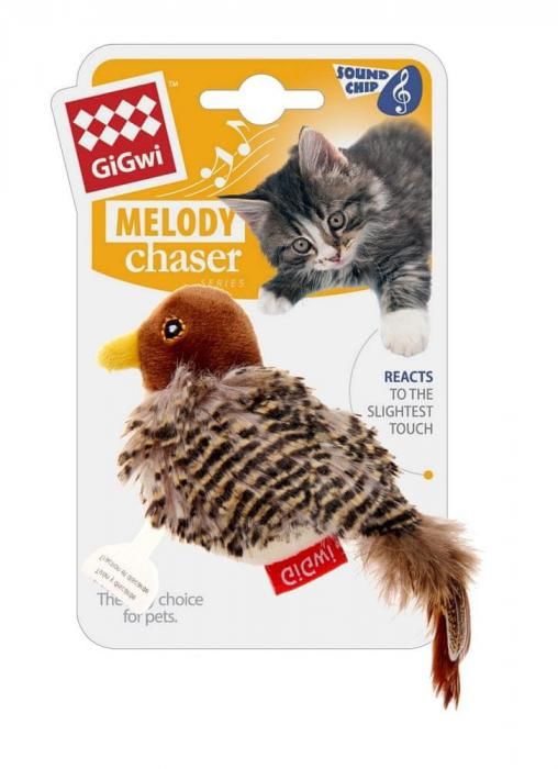 GiGwi hračka pro kočky Melody Chaser ptáček se zvukovým čipem