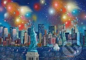 Statue of Liberty with fireworks - Schmidt