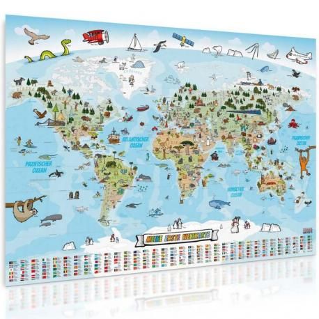 Dětská vzdělávací mapa světa 140 x 100cm- francouzský jazyk  G73993