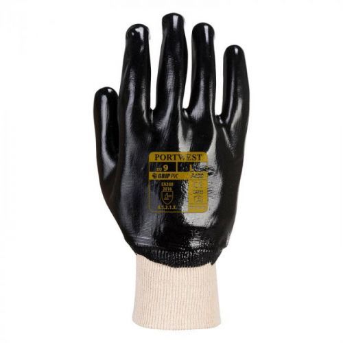 PVC rukavice s nápletem M černá