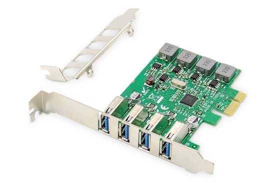 DIGITUS Přídavná karta USB PCI Express USB3.0, 4portový A / F, čipová sada: VL805, s vlastním napájením, DS-30226