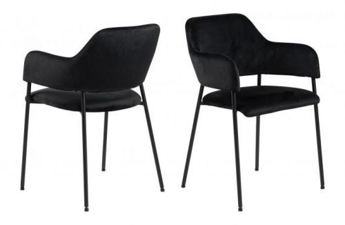 ACTONA Sada 2 ks − Jídelní židle s opěrkou Lima – černá
