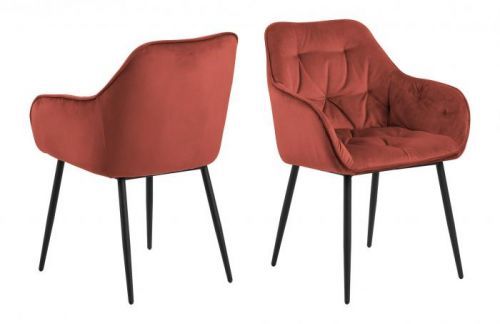 ACTONA Sada 2 ks − Jídelní židle s opěrkou Brooke – červená