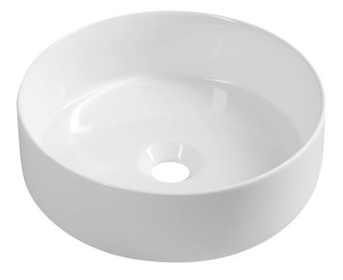 SAPHO INFINITY ROUND keramické umyvadlo na desku, průměr 36x12 cm, bílá 10NF65036