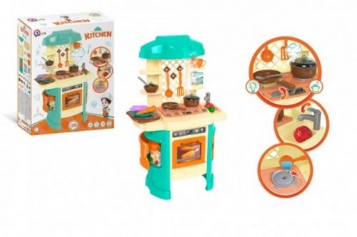 Kuchyňka s doplňky plast na baterie se světlem se zvukem v krabici