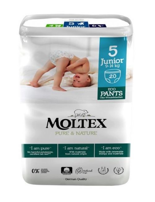 Ontex Group Natahovací plenkové kalhotky Moltex Pure & Nature Junior 9 -14 kg (20 ks)
