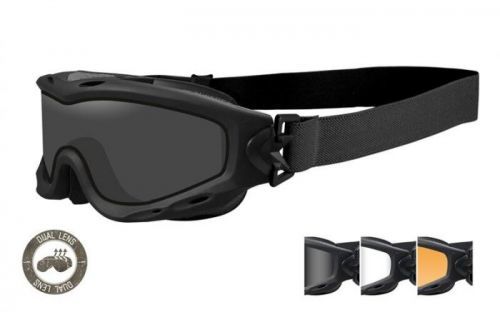 Taktické ochranné brýle Wiley X® Spear Dual - černý rámeček, sada - čiré, kouřově šedé a oranžové Light Rust čočky (Barva: Černá, Čočky: Čiré + Kouřov