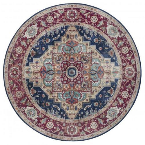 Nouristan - Hanse Home koberce Kusový koberec Asmar 104017 Indigo/Blue kruh - 160x160 (průměr) kruh cm Červená