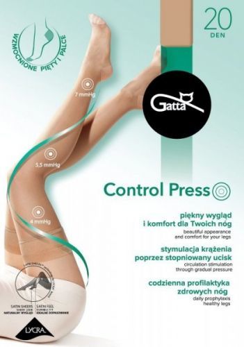 Gatta Control Press 20 den Punčochy 1/2-XS/S golden/odstín béžové