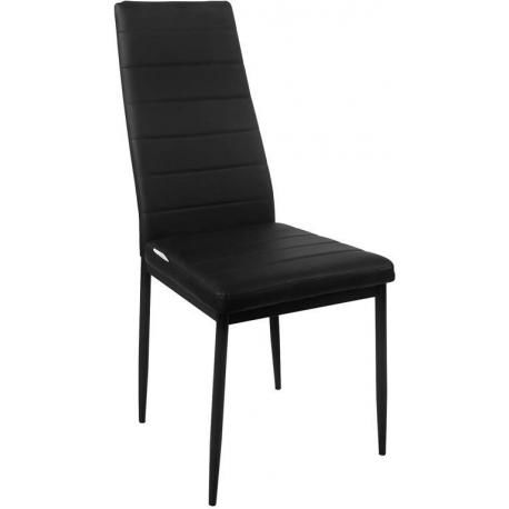 Sada jídelních židlí s PU kůží, černé, 2 ks  JG74410