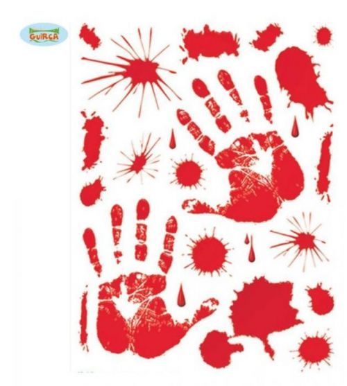 Dekorace halloween - krvavé nálepky, 30x39 cm - GUIRCA
